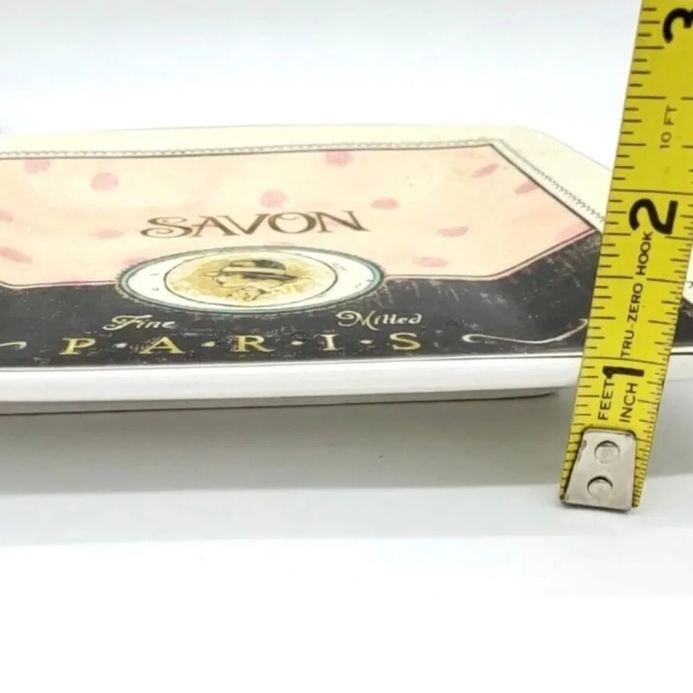 3 Sakura Vintage Boutique Square Stoneware Salad Dessert Plates Paris Motif